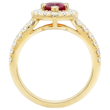 Marquise Red Ruby And Natural Earth Mined Diamond Wedding Ring 3.25 Carats Yellow Gold 14K