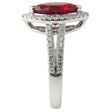 Marquise Shape Red Ruby & Natural Earth Mined DIAMOND ( NOT LAB GROWN ) Ring 4.50 Carats White Gold Jewellery
