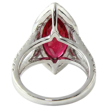 Marquise Shape Red Ruby & Natural Earth Mined DIAMOND ( NOT LAB GROWN ) Ring 4.50 Carats White Gold Jewellery