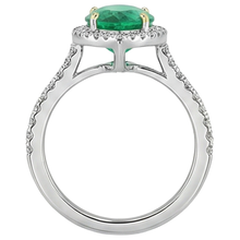 Natural Fine Emerald Colored Stone Ring – top view
