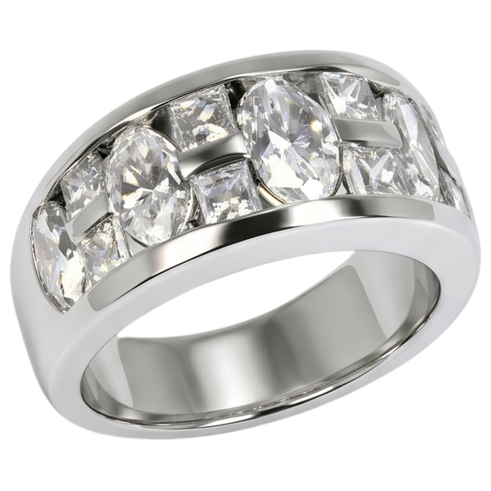 Marquise & Princess Cut Engagement Natural Earth Mined DIAMOND ( NOT LAB GROWN ) Mens Band Ring White Gold 14K 5 Ct