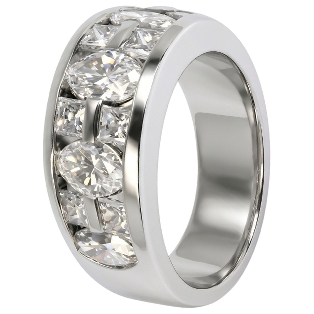 Marquise & Princess Cut Engagement Natural Earth Mined DIAMOND ( NOT LAB GROWN ) Mens Band Ring White Gold 14K 5 Ct