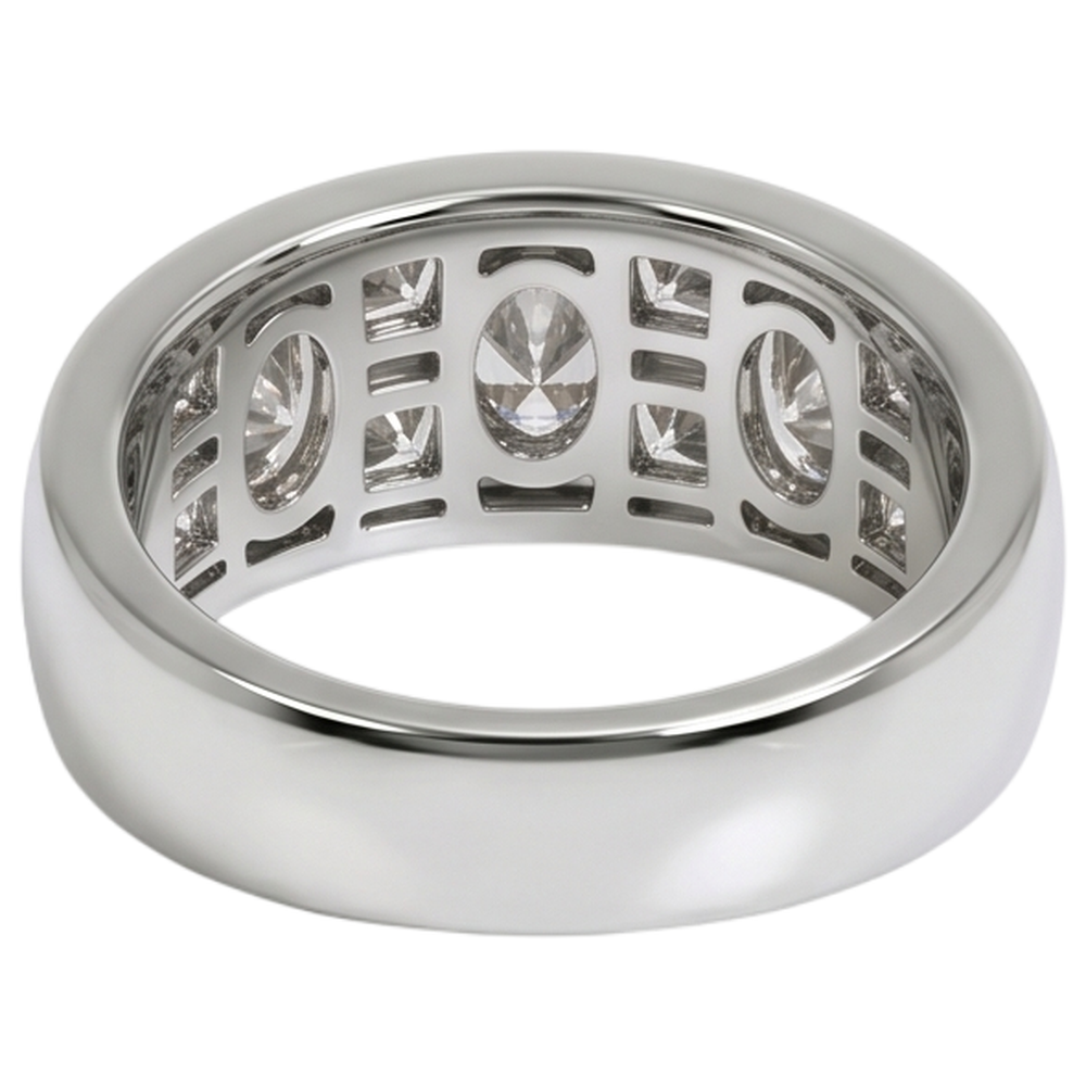 Marquise & Princess Cut Engagement Natural Earth Mined DIAMOND ( NOT LAB GROWN ) Mens Band Ring White Gold 14K 5 Ct