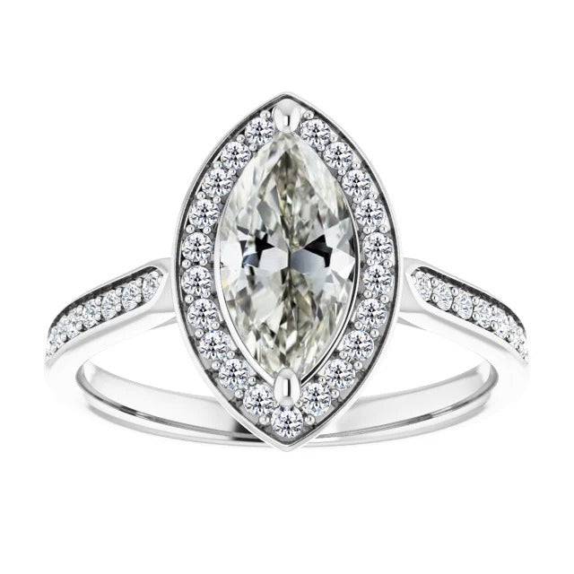 Marquise Cut Brilliant Diamond ring in 14K White Gold – main view