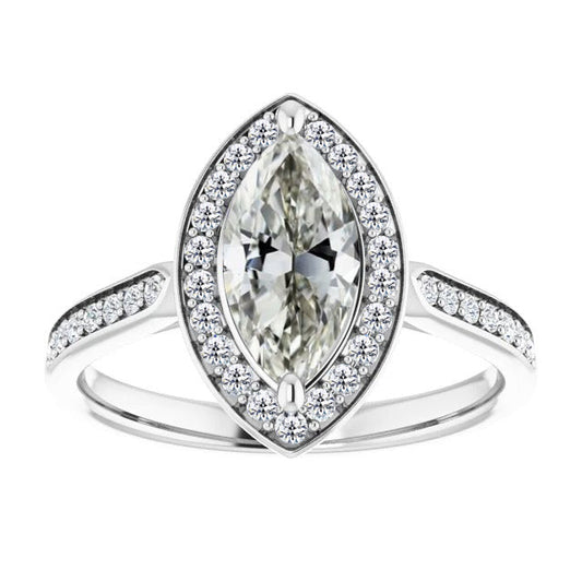 Marquise Cut Brilliant Diamond ring in 14K White Gold – main view