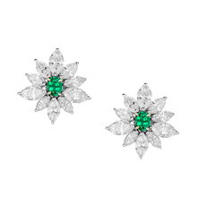 Emerald Oval Gemstone Earring in Two-Tone 14K Gold – main view