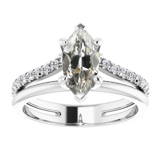 Genuine Diamond Solitaire Ring with Accents – main view