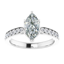 Real Fine Diamond Accent Solitaire Ring 1 ct 14 Karat White Gold – main view