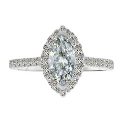 Halo Setting Ring 14 Karat White Gold – Brilliant Diamond