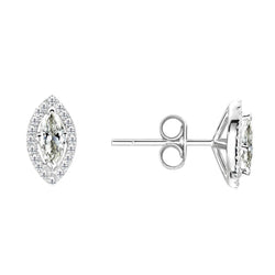 Authentic Fine Diamond Drop Earrings – 14K White Gold 0.50 ct
