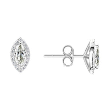 Fine Diamond Marquise Drop Earrings in 14K White Gold – main view
