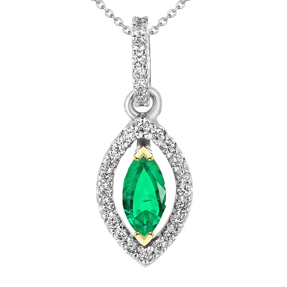 Brilliant Colombian Emerald Precious Stone Pendant 1 ct – main view