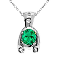 Luxury Colombian Emerald Stone Pendant Necklace – 1.50 ct 14K