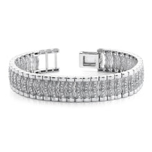 Men 14K White Gold Round Cut 6 Carats Real Diamond Bracelet