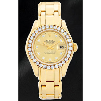 Men 69298 Datejust 29mm Rolex Champagne Diamond Watch