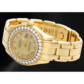 Men Datejust 69298 Rolex 29mm Champagne Roman Gold Watch