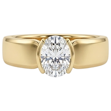 Men Solitaire Ring Oval Natural Earth Mined Diamond 1.50 Carats Yellow Gold Jewellery