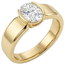 Men Solitaire Ring Oval Natural Earth Mined Diamond 1.50 Carats Yellow Gold Jewellery