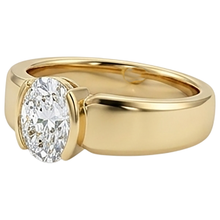 Men Solitaire Ring Oval Natural Earth Mined Diamond 1.50 Carats Yellow Gold Jewellery