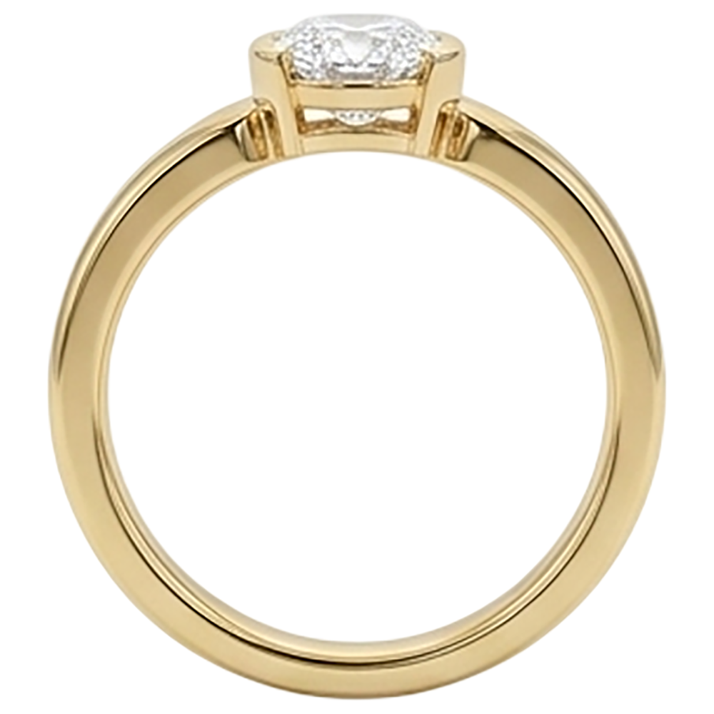 Men Solitaire Ring Oval Natural Earth Mined Diamond 1.50 Carats Yellow Gold Jewellery
