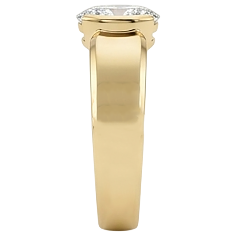 Men Solitaire Ring Oval Natural Earth Mined Diamond 1.50 Carats Yellow Gold Jewellery