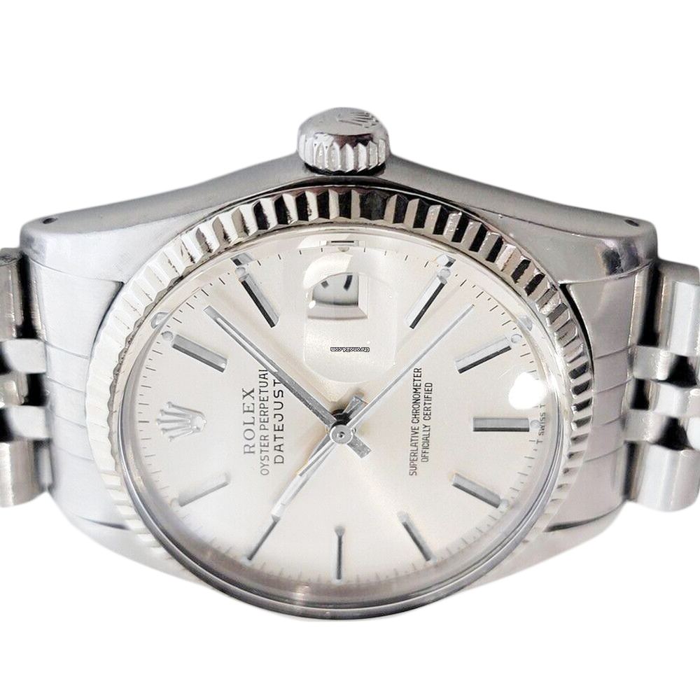 Men Rolex Datejust Watch Silver Dial Fluted Bezel Ss Bracelet