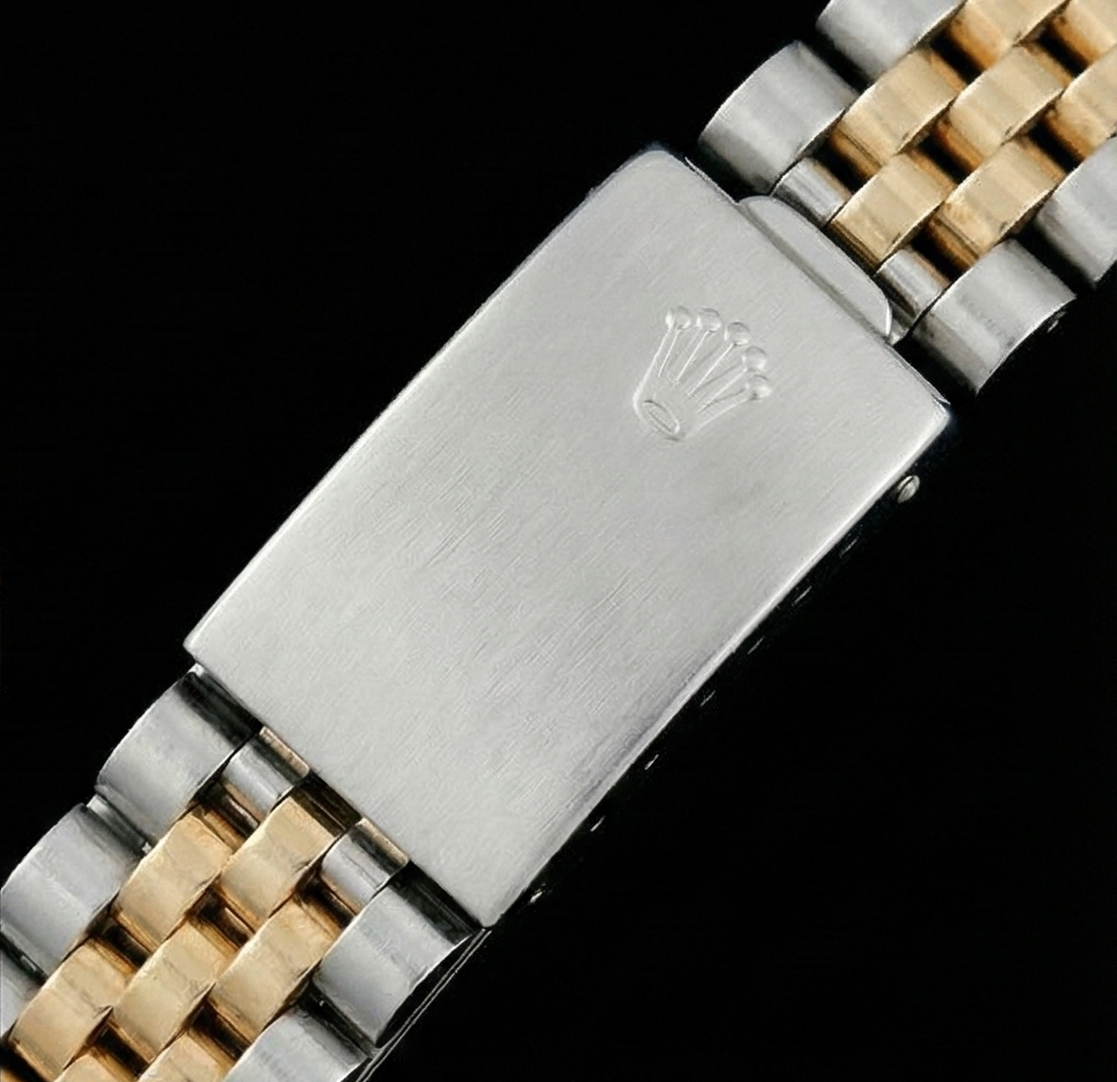 Men Rolex Stainless Steel & Gold Watch Blue Dial QUICK SET