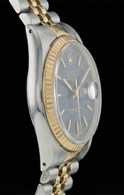 Men Rolex Stainless Steel & Gold Watch Blue Dial QUICK SET