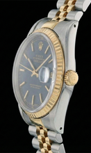 Men Rolex Stainless Steel & Gold Watch Blue Dial QUICK SET