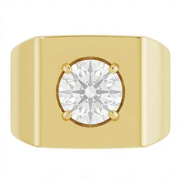 Men's Antique Cushion Diamond Gentleman's Ring 1.50 ct