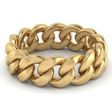Men's Band Miami Cuban Yellow Gold