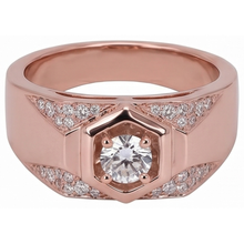 Men's Custom Jewellery Rose Gold 14K Round Natural Earth Mined Diamond Band