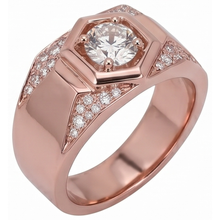 Men's Custom Jewellery Rose Gold 14K Round Natural Earth Mined Diamond Band