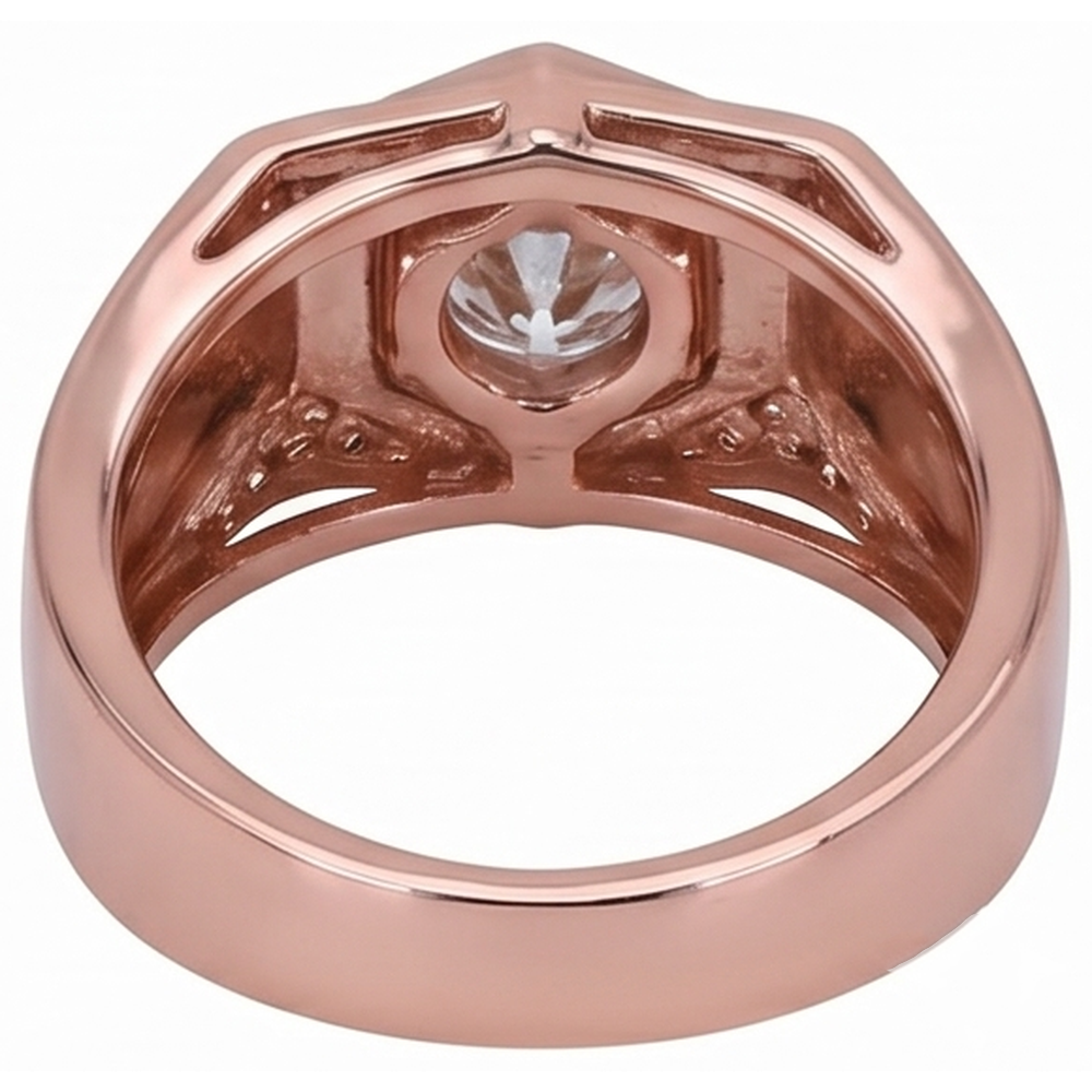 Men's Custom Jewellery Rose Gold 14K Round Natural Earth Mined Diamond Band