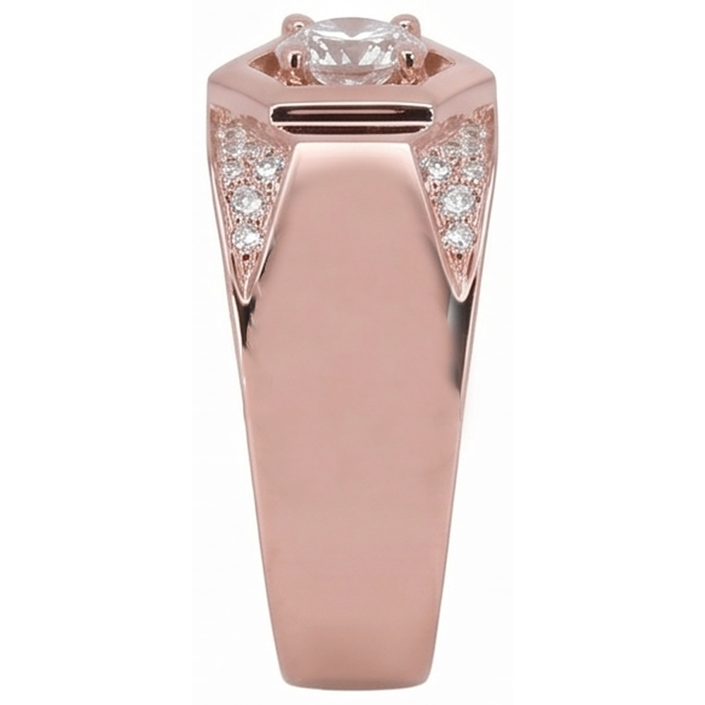 Men's Custom Jewellery Rose Gold 14K Round Natural Earth Mined Diamond Band