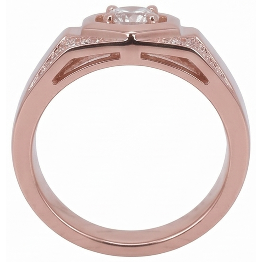 Men's Custom Jewellery Rose Gold 14K Round Natural Earth Mined Diamond Band