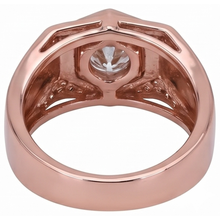 Men's Custom Jewellery Rose Gold 14K Round Natural Earth Mined Diamond Band