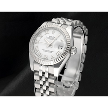 Men's Date-just 31mm Rolex Silver Roman Dial Watch