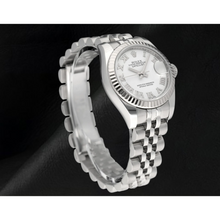 Men's Date-just 31mm Rolex Silver Roman Dial Watch