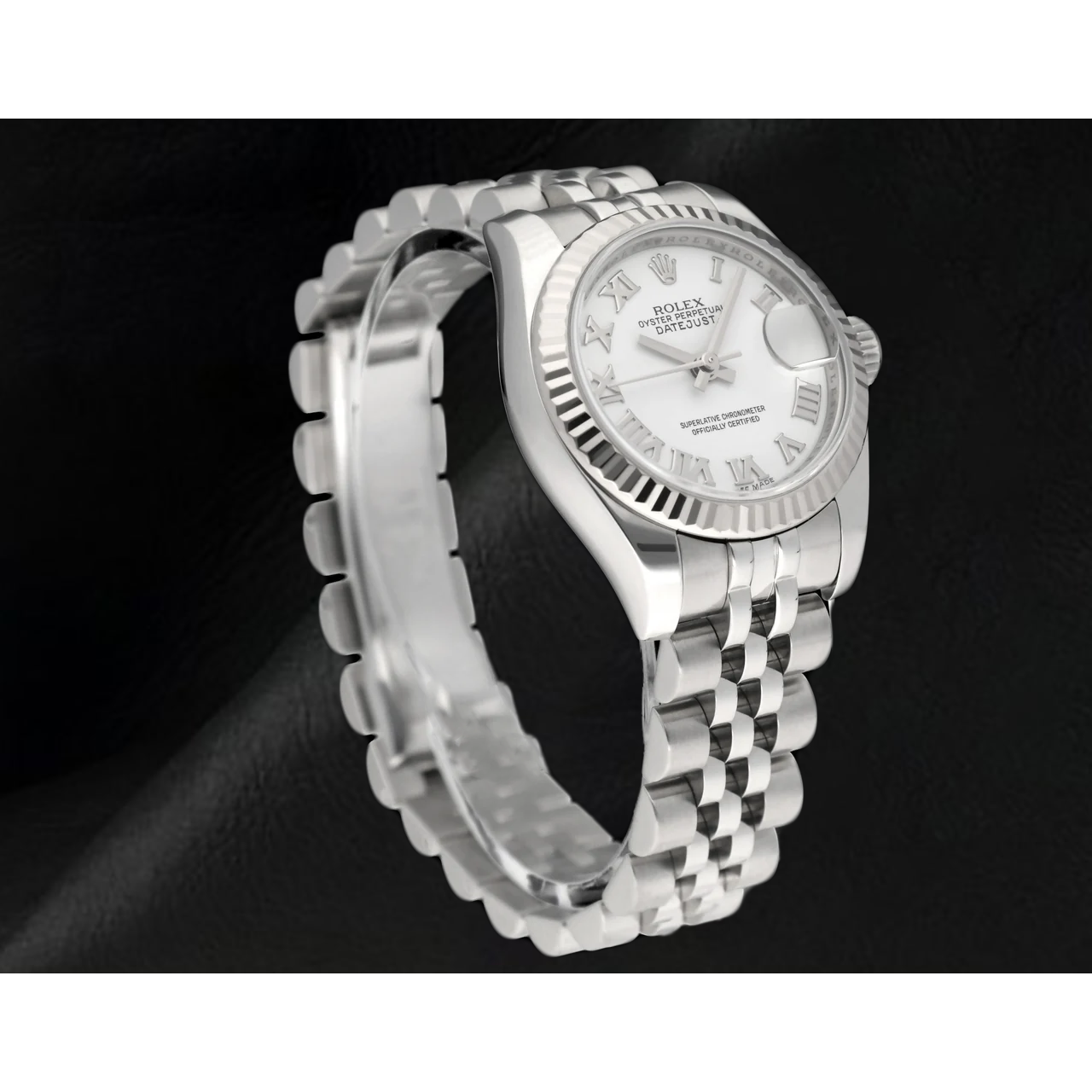 Men's Date-just 31mm Rolex Silver Roman Dial Watch