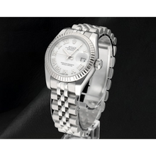 Men's Date-just 31mm Rolex Silver Roman Dial Watch