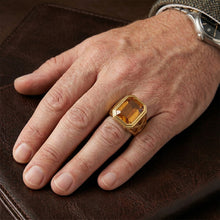 Men's Fine Citrine Colored Stone Ring 10 ct – 14 Karat Yellow