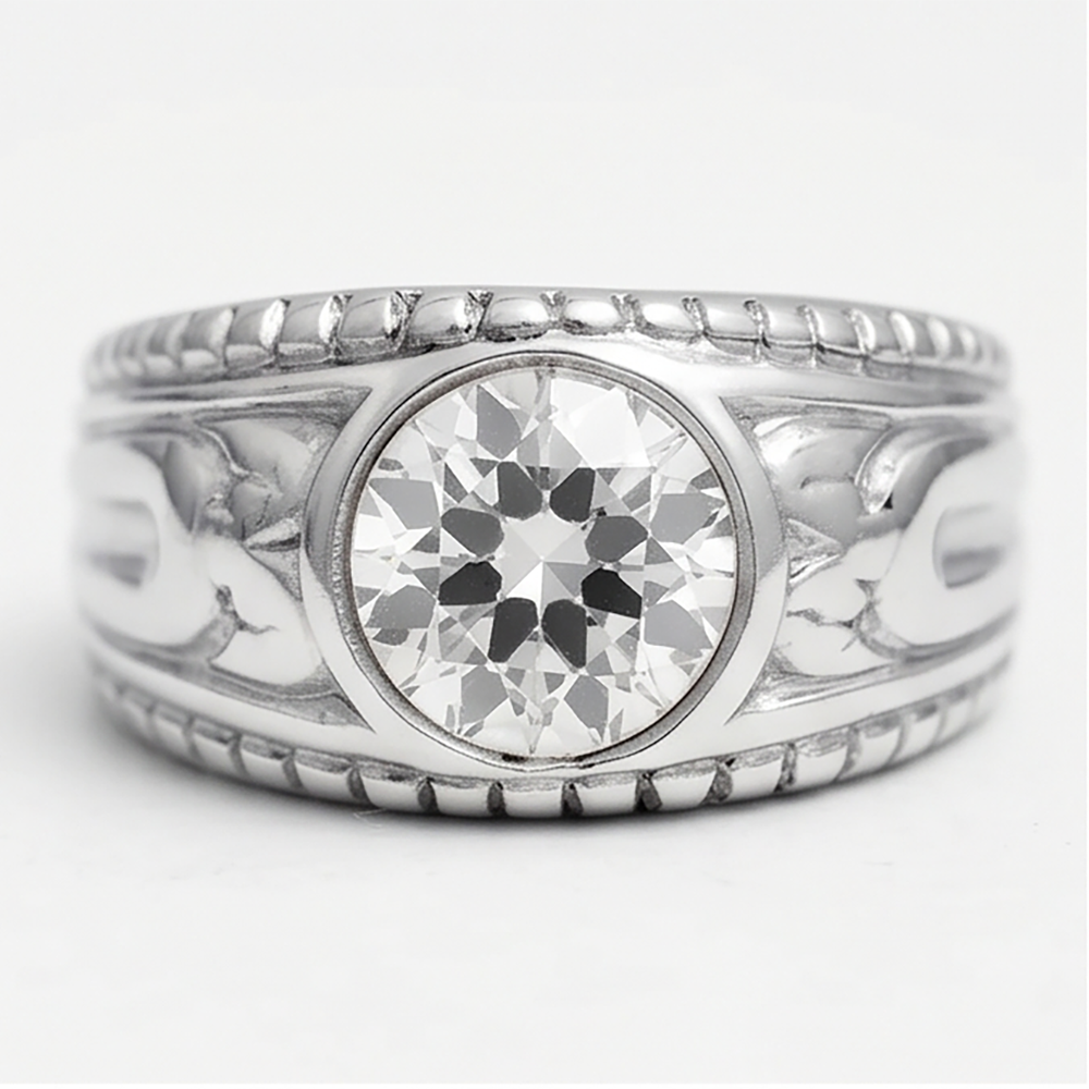 Men's Fine Diamond Gentleman's Ring – Old Mine Cut 2 ct 10K