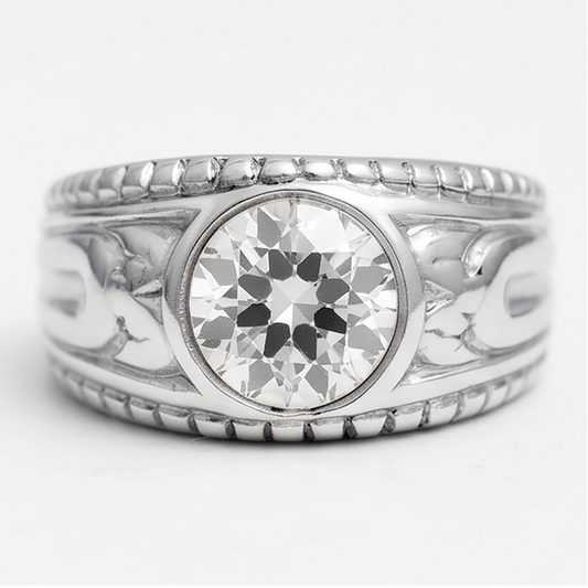 Men's Fine Diamond Gentleman's Ring – Old Mine Cut 2 ct 10K