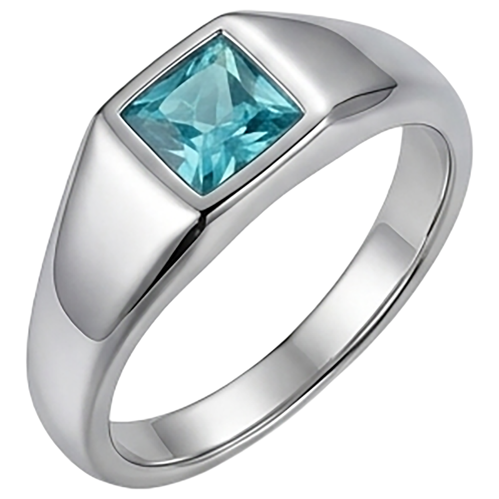 Men's Luxury Neon Paraiba Gentleman's Ring – 1 ct 14K White Gold