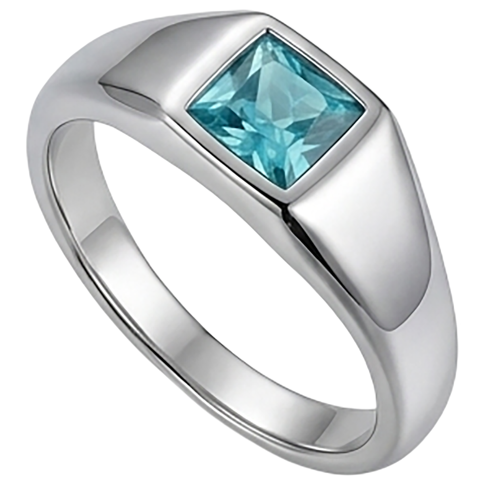 Men's Luxury Neon Paraiba Gentleman's Ring – 1 ct 14K White Gold