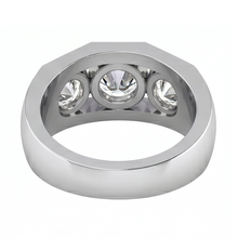 Men's Natural Earth Mined Diamond Ring 3 Stone Gold 2 Carats