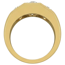 Men's Natural Earth Mined Diamond Ring 3 Stone Gold 2 Carats