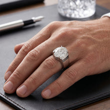 Men's Oval Fine Diamond Gentleman's Ring – 4 ct in 14K White Gold