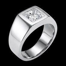 Men's Princess Cut Real Natural Earth Mined Diamond Ring
